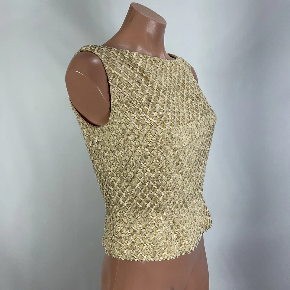 Corsé vintage años 90 y2k CARMEN MARC VALVO con cuentas pesadas dorado superior 4 Foto 4 de 4