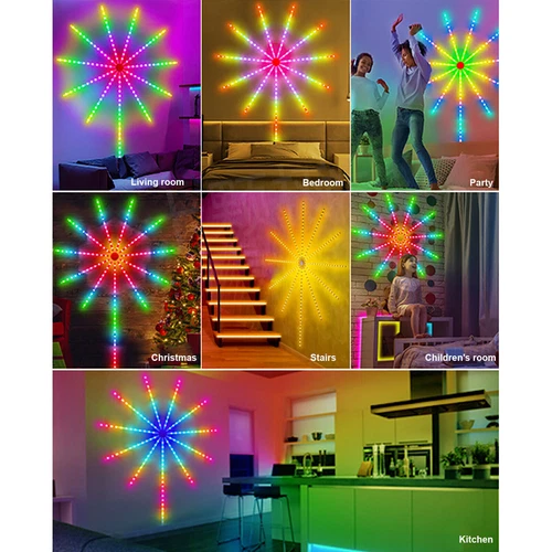 LED Firework Strip Lights Dream Color RGB Smart Music Sync APP & Remote Control - Picture 13 of 16