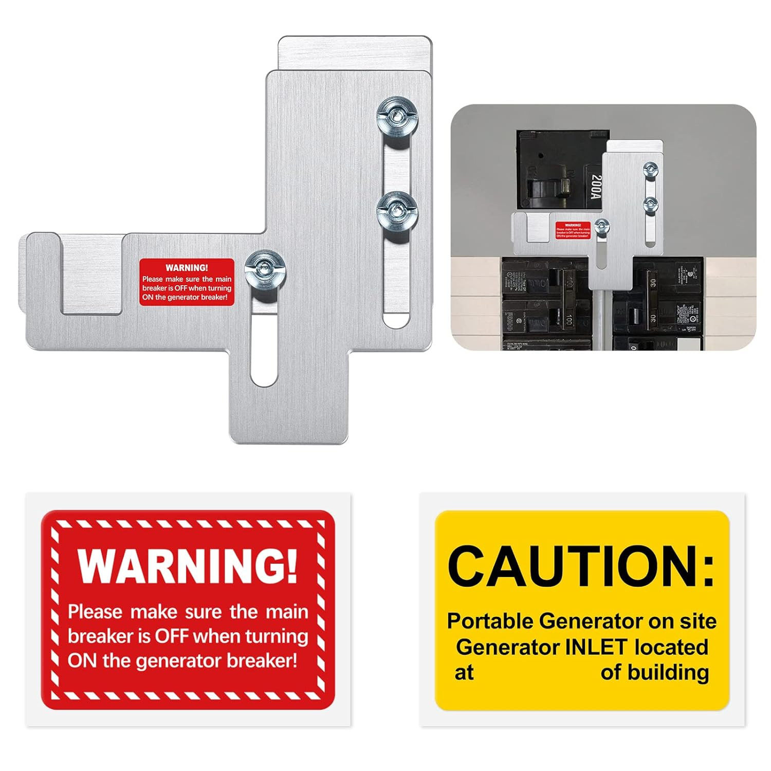 Generator Interlock Kit for Murray or Siemens 150 and 200 Amp Panels, 7/8 to 1 1