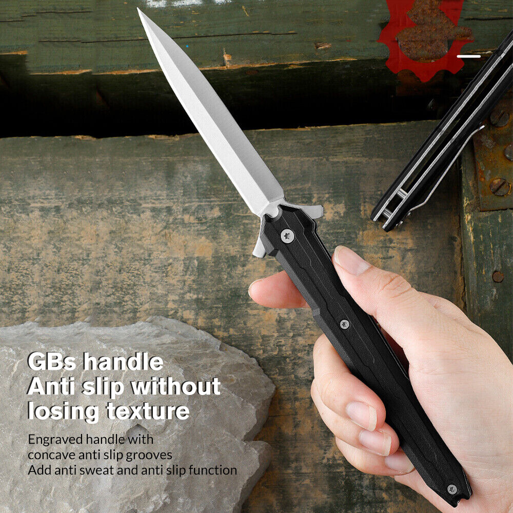 8.9" SPRING OPEN ASSISTED TACTICAL FOLDING POCKET KNIFE MILITARY FIXED BLADE