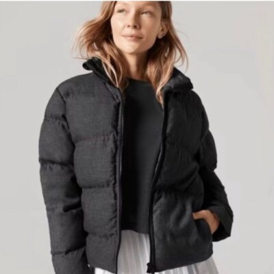Allbirds Women's Charcoal Grey Merino Wool Puffer Jacket Coat Small S NWT 