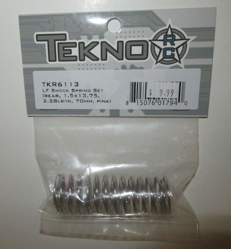 Tekno RC LF Shock Spring Set (Rear, 1.5x13.75, 2.28LB/IN, 70mm, Pink) #TKR6113