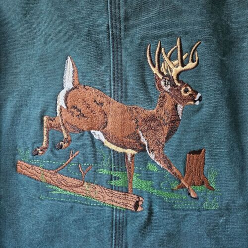 Carhartt Vintage Cacciatore Verde Tela Fienile Lavoro Coperta Foderata Cervo Grafica Fattoria Y2k - Foto 3 di 14