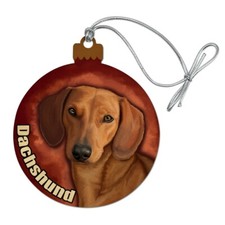 Dachshund Wiener Dog Pet Wood Christmas Tree Holiday Ornament