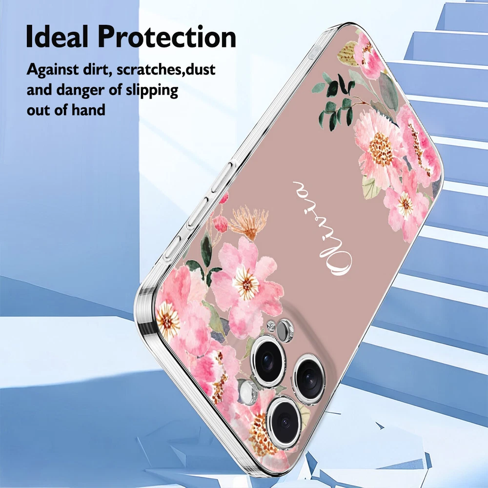 Floral TPU Phone Case for iPhone 15 16 Plus 14 13 12 11 XS Pro Max