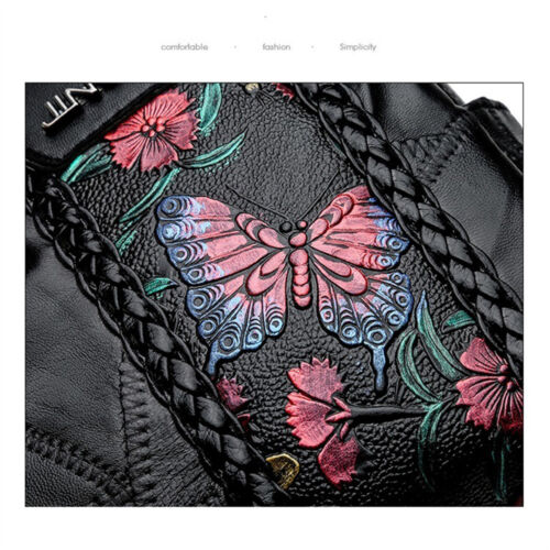 1PC Women Floral Printed Shoulder Bags Multi Pocket Leather Crossbody Handbags - Picture 8 of 10