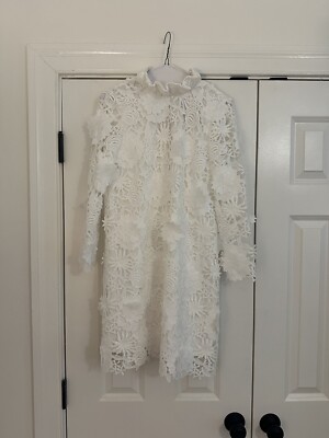 Tuckernuck Blanc Guipure Lace Daphne Dress Long sleeve White Dress Size XS  | eBay