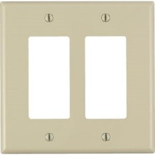 10-Leviton Decora 2-Gang Plastic Oversized Rocker Decorator Wall Plate Ivory