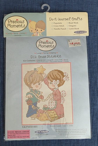 Sealed Counted Cross Stitch Kit Precious Moments Christmas Theme - Carni Castle