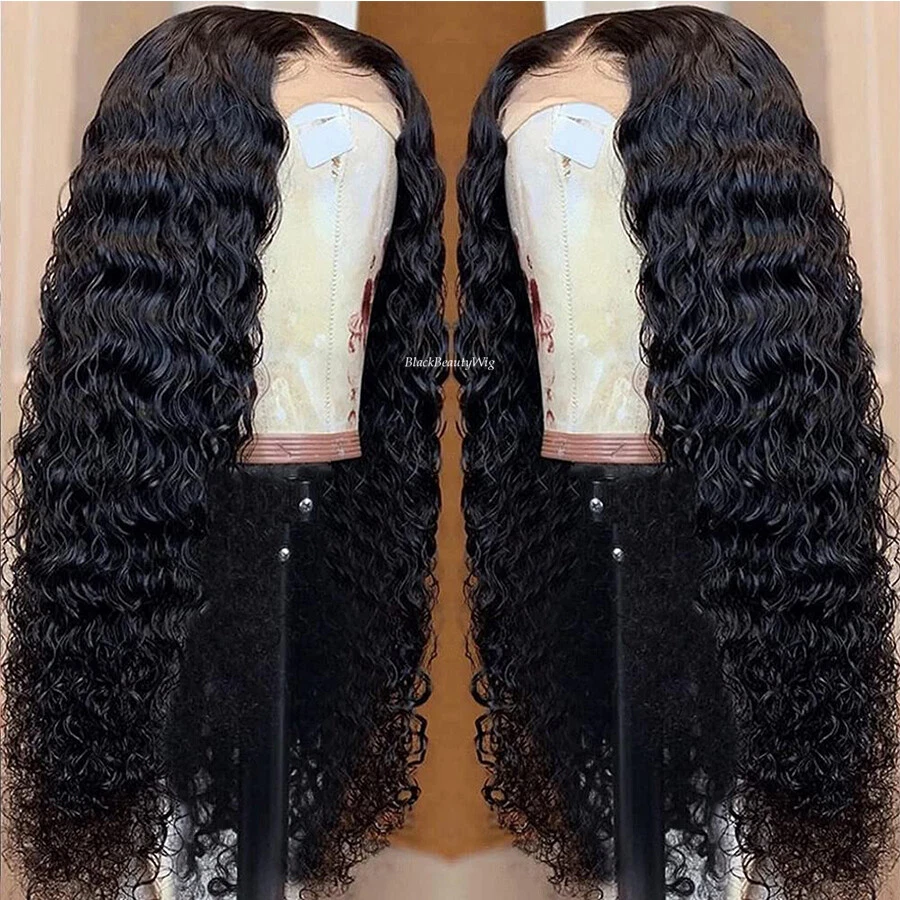 Deep Wave Silk Base Full Lace Human Hair Wig Pre Plucked 5x5 Silk Top Lace Wigs - Image 3 of 4