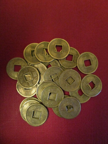 Practical Geocaching® – 13mm Brass Oriental Lucky Coins - 25 pcs - Free Freight!