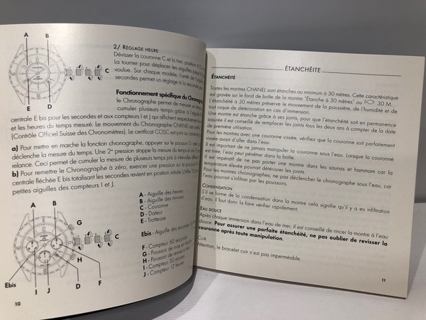 CHANEL - Notice Technique - Instructions Manual - User's Guide - For Watches