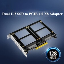 PCIE 4.0 X8 to Dual 2x 2.5 Inch U.2 NVME SSD SFF-8639 Adapter Expansion Card