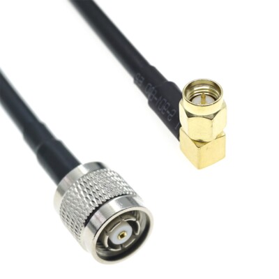 RG58 SMA Male Right Angle to RPTNC Male Plug Connector Lot RF jumper Coax cable