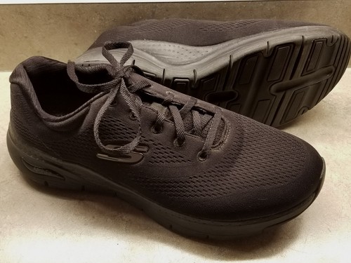 SKECHERS Black Womens 10W Arch Fit Air Cooled Tied Athletic Shoes 149057W - Picture 3 of 8
