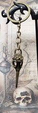 Bird Skull Keychain Halloween Spooky Goth Ancient Bronze FREE SHIPPING