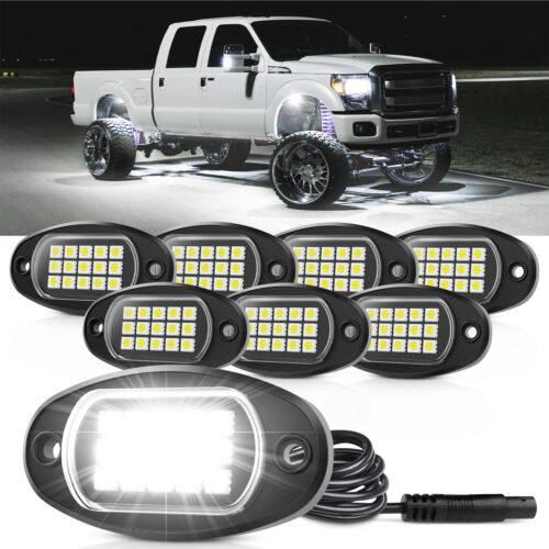 8 Pods Pure White LED Rock Lights LED Underglow Light, Underbody Glow Lamp - Picture 10 of 19