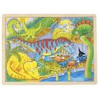 Goki Puzzle Dinosaurier Holzpuzzle Einlegepuzzle Dino 48 Teile 57724