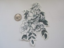 SHIP FROM NY - Temporary Tattoo - 5" long Peony Flower