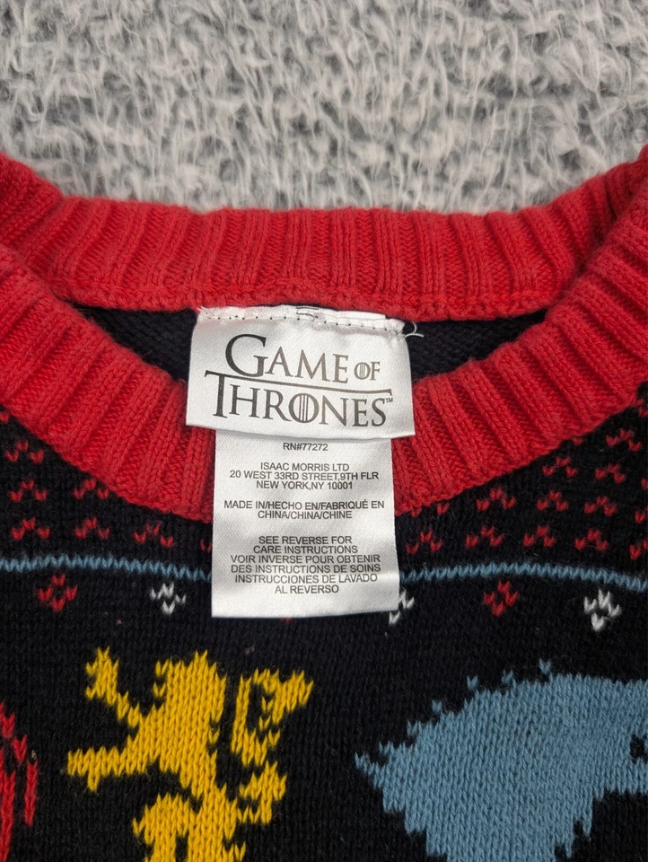 Suéter Juego de Tronos Hombre 2XL XXL Negro Alegría al Reino Tejido Feo Navidad Foto 2 de 4