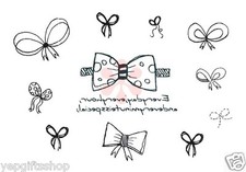 2 Sheets Romantic Temporary Tattoos, Temporary Tattoo - Cute Bows Tattoo