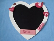 Country Home Collection cream Washed Wooden Frame Bird Heart Black Board Notice