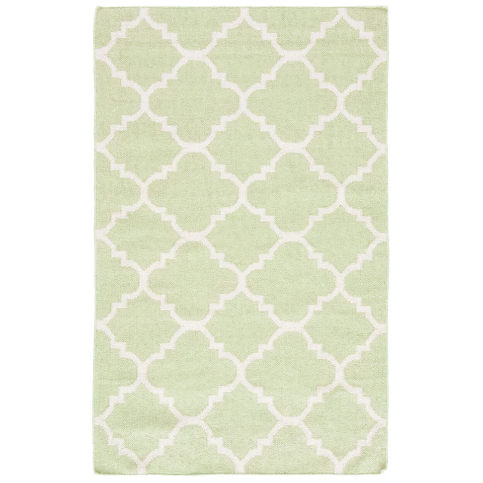 SAFAVIEH Dhurries DHU554A Light Green / Ivory Rug - Image 4 of 4