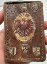 Zigarettenetui Leder Bundesheer Armee &Ouml;sterreich Leder alt antik vintage