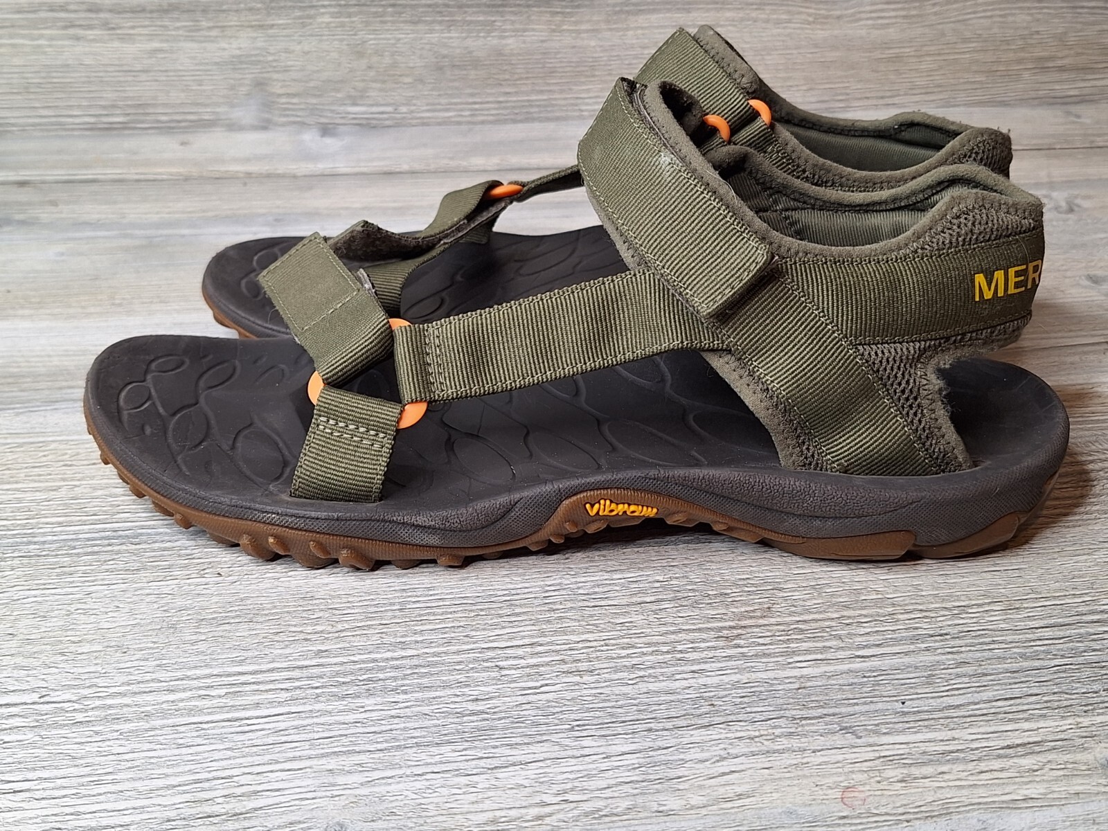 Merrell Sandali Sportivi Uomo Kahuna Web Oliva Cinturino Regolabile Vibram Tinta Unita 12