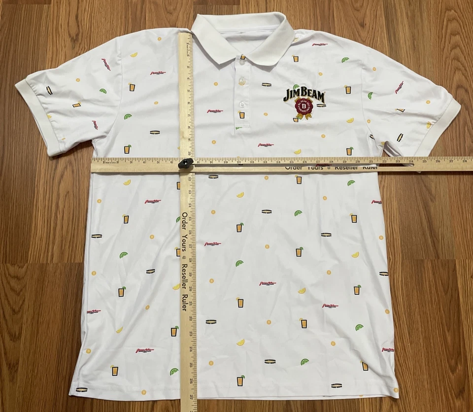 Camisa polo masculina Jim Beam grande estampa total barman coquetel promocional - Imagem 2 de 4