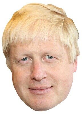 Boris Johnson Britischer Premierminister Einzelne 2D Karte Party Gesicht Maske