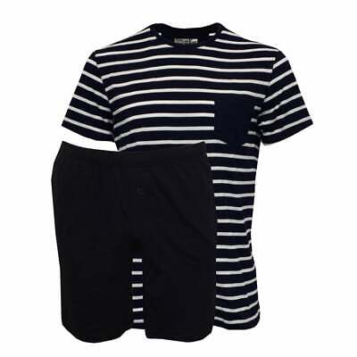 Jockey Striped Short-Sleeve Jersey T-Shirt & Shorts Men's Pyjama Set Dusty Blue