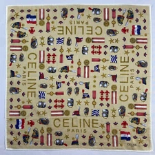 Vintage Celine Handkerchief Pocket Square Bandana Neckerchief