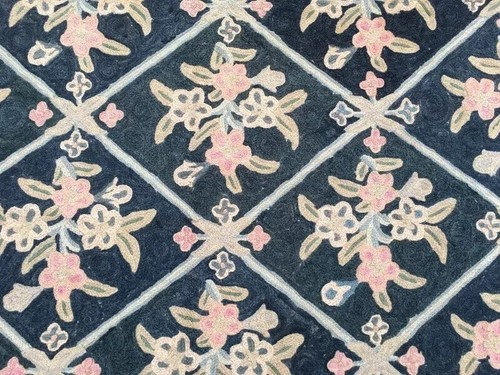 Alfombra estilo Aubusson francesa vintage hecha a mano alfombra de lana con puntada de cadena 2x3 pies - Imagen 4 de 12