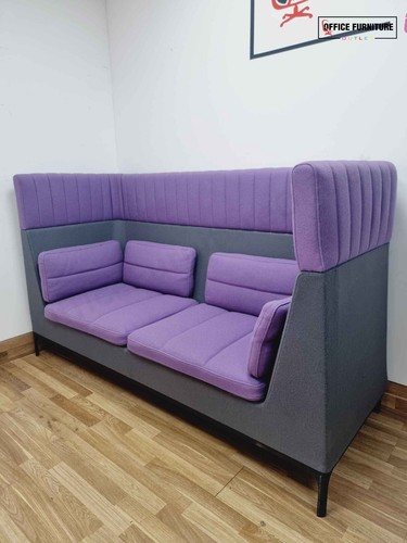 *DELIVERY AVAILABLE* Allermuir Seating Booth Sofa - Purple Second Hand Furniture - Picture 2 of 5