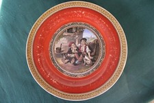 L68 -PIATTO PARETE / PIATTAIA CALCOMANIA SCENA GALANTE ROSSO ORO DONNA REGALO