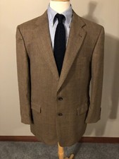 Men's Burberry Kensington Two-Button Russell Plaid Sport Coat-44L-Made in USA