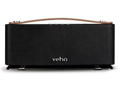 Veho MR 7 Retro Bluetooth Lautspreche mit Leder und gebürsteter Edelstahl 