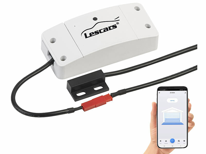 Commande connectée pour porte de garage Lescars motorisée avec récepteur Wi-Fi smartphone