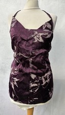 Deep Purple Floral Backless Top Size M Sleeveless Strappy Women’s 