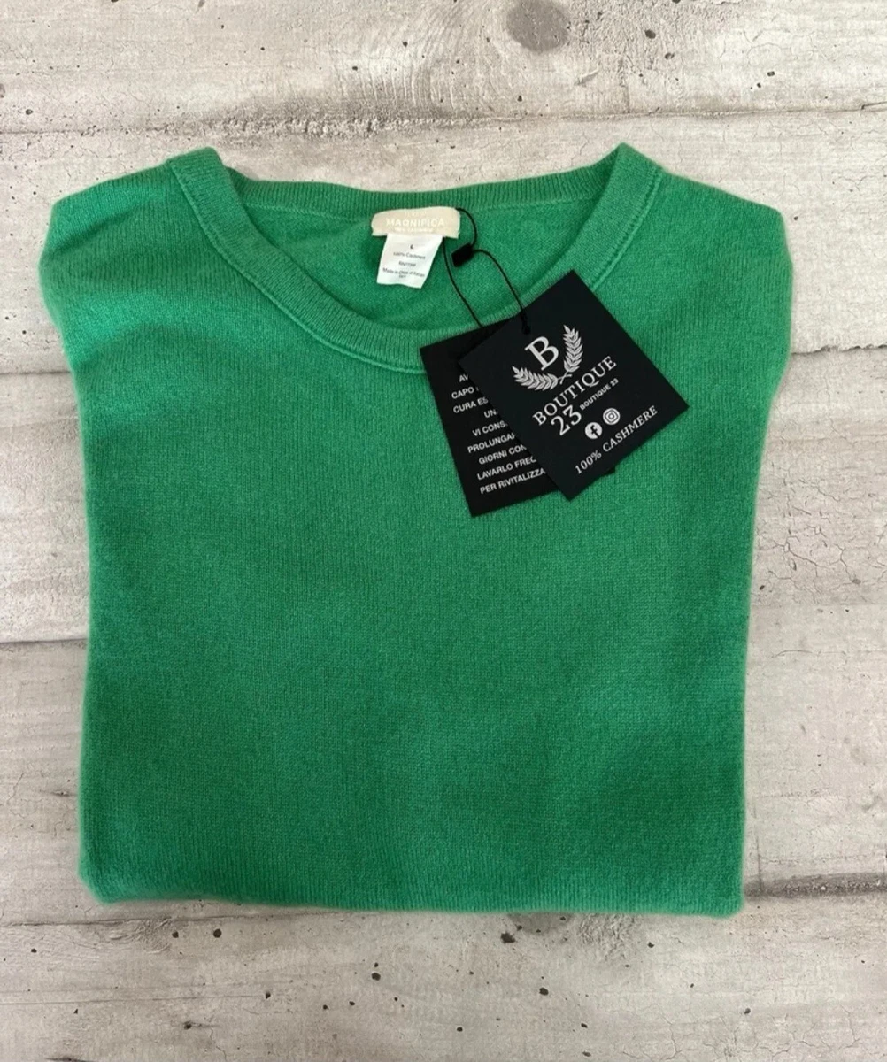 Maglione Cashmere J.Crew Donna Girocollo Manica Lunga - Blu Navy Con Fantasia Leopardo - Taglia XS