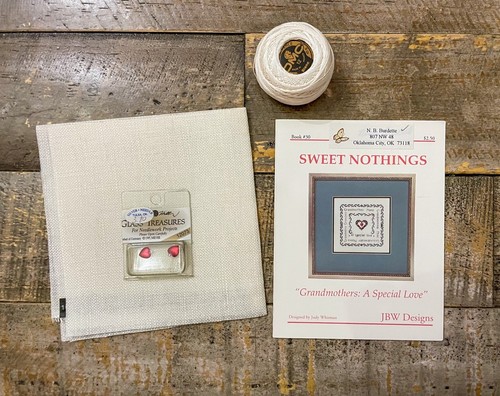 JBW Designs Grandmothers Kit Cross Stitch Pattern W/ Linen Charm & Perl Cotton - Picture 1 of 5