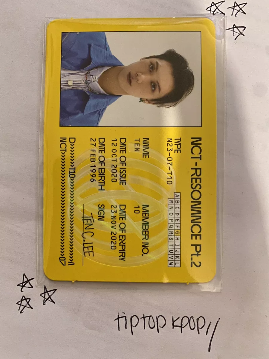 NCT 2020 Resonance Pt 2 Departure Version Ten ID Card NEW OFFICIAL PHOTOCARD PC