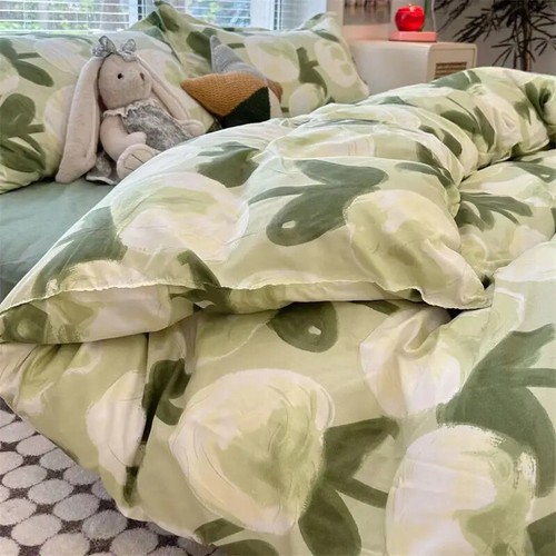 Vintage Blumen Bettwäsche Set Bettbezug Flach Bettlaken Kissenbezüge Bettwäsche - Bild 32 von 44