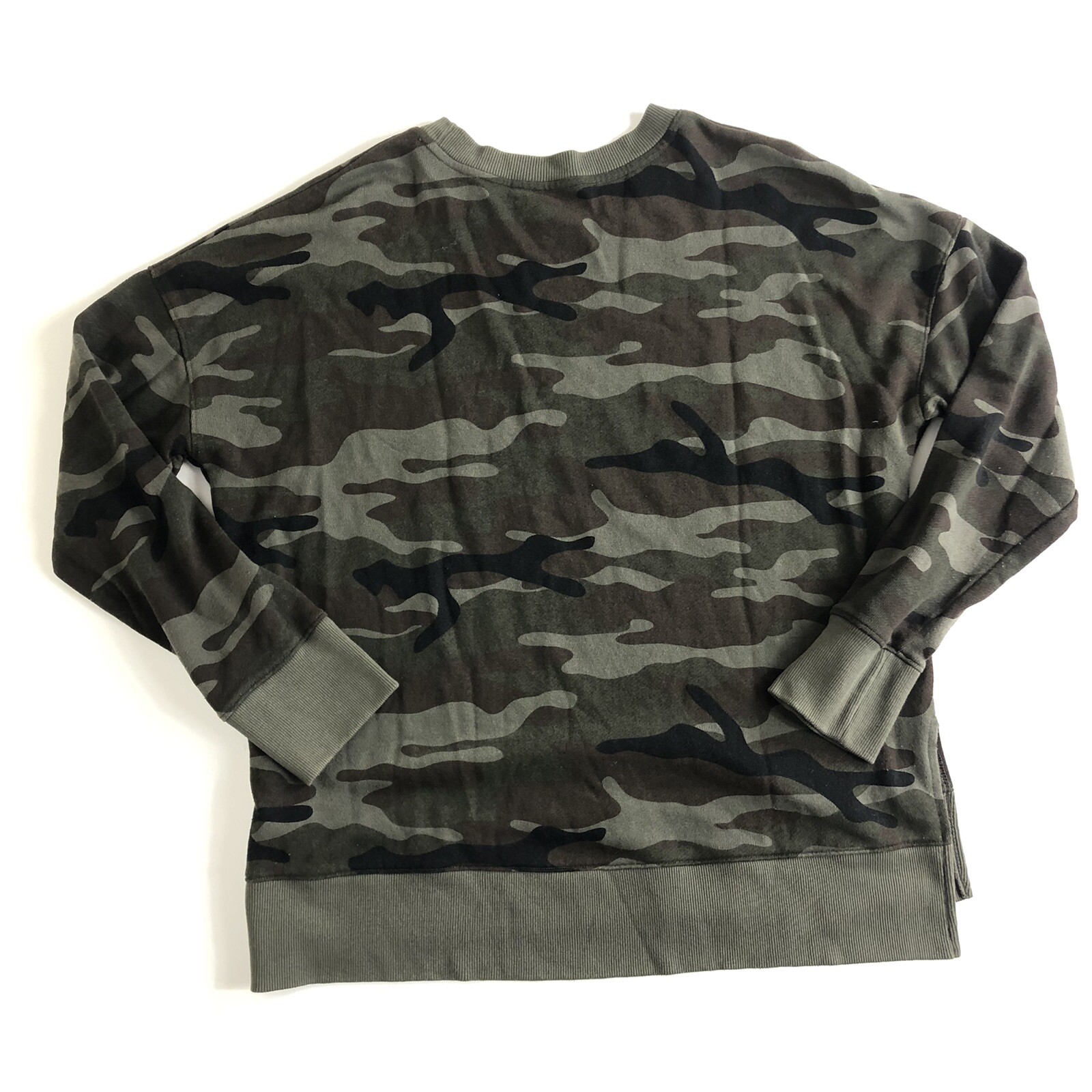 WOMEN'S LARGE TIME u0026 TRU OVERSIZED CREW NECK Camo SWEATSHIRT Q118 | eBay
