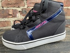 HEELYS Skate Shoes Youth Girls 5 Black Pink High Tops Sneakers Roller Skates