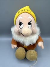 Disney Store Snow White Happy Dwarf Plush 10  Seven Dwarfs Stuffed Toy