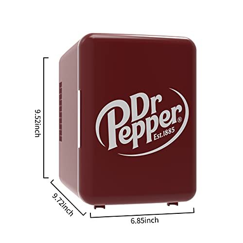 Mis135drp Dr. Pepper Mini Portable Compact Personal Fridge Cooler 4 Liter Capaci