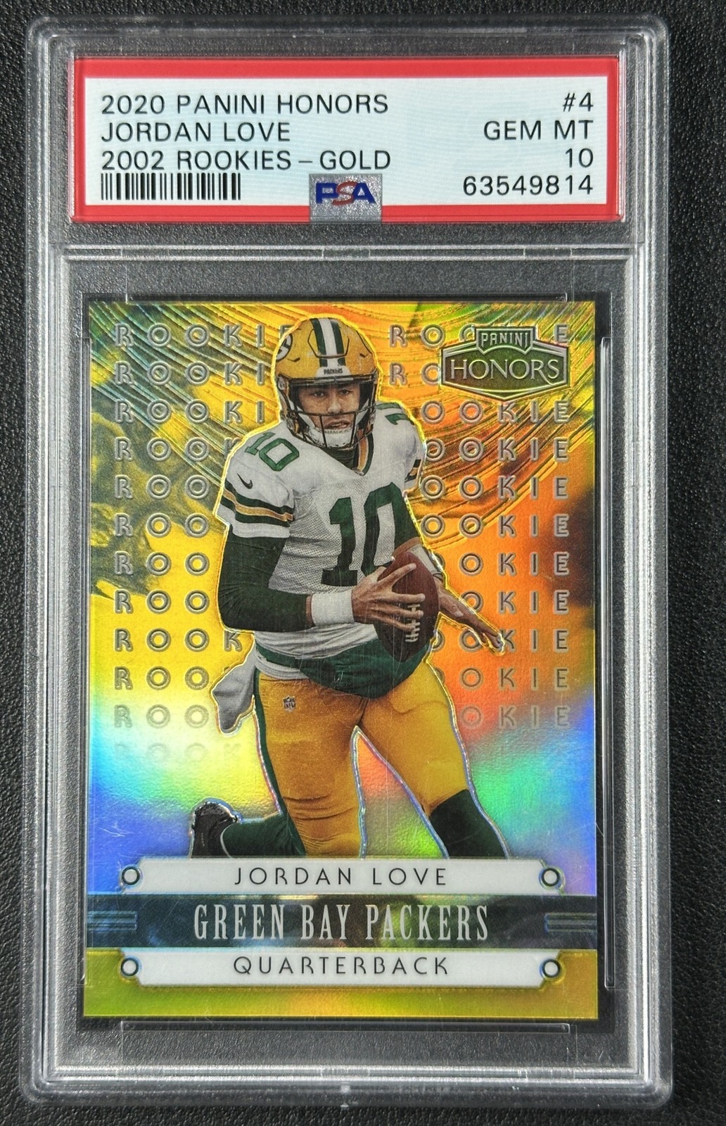 Jordan Love Panini Honors 2002 Rookies #4 Gold