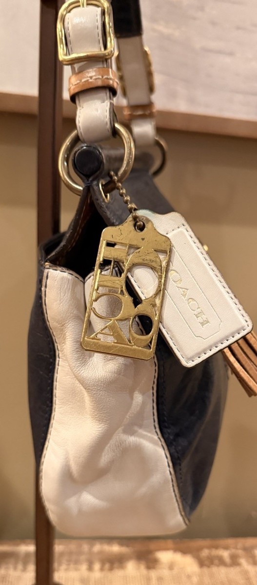 Coach Willis Shoulder Navy White Leather 70th Anniversary Limited